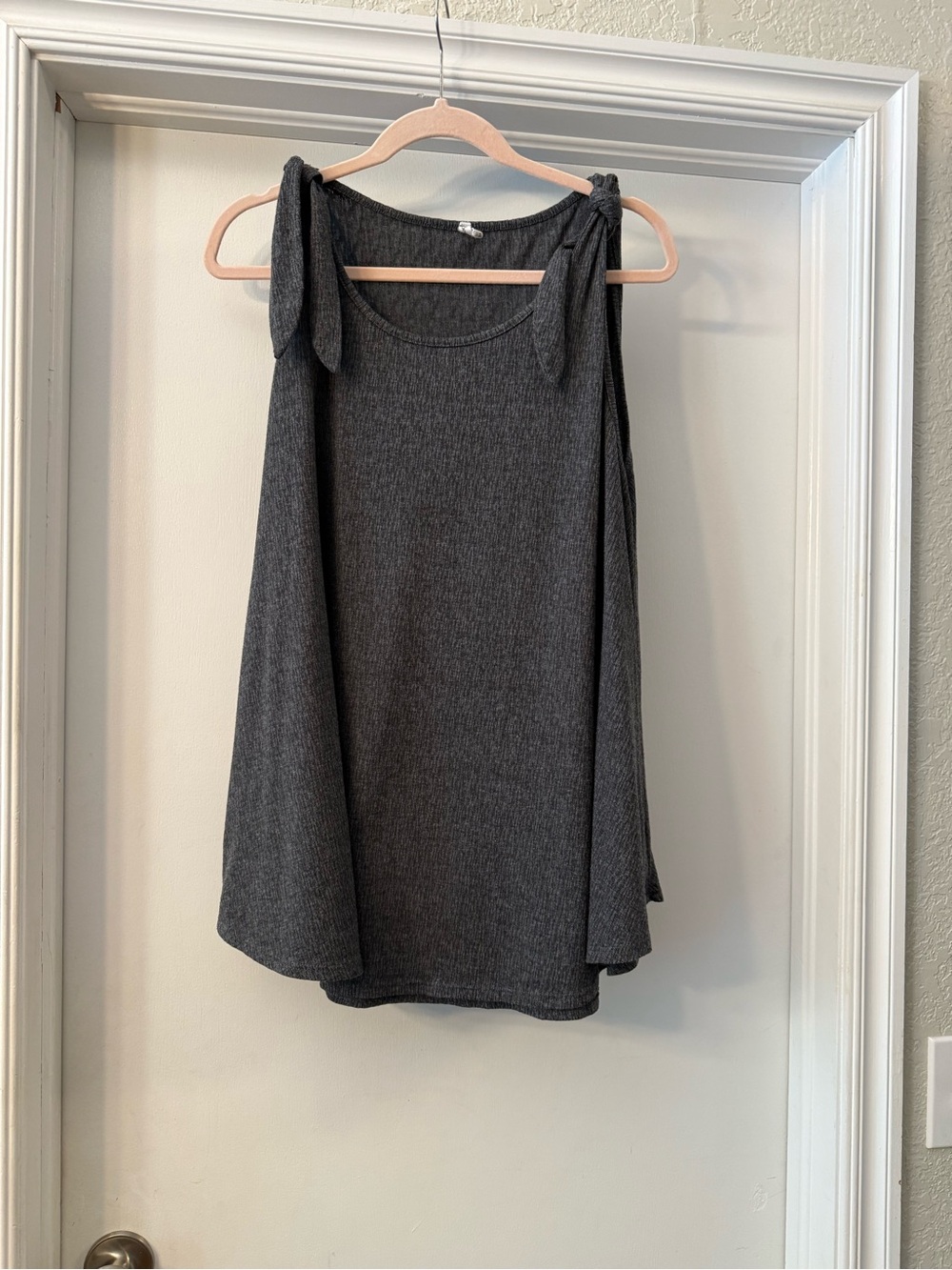 Beeson River Charcoal Tie-Shoulder Tank Top